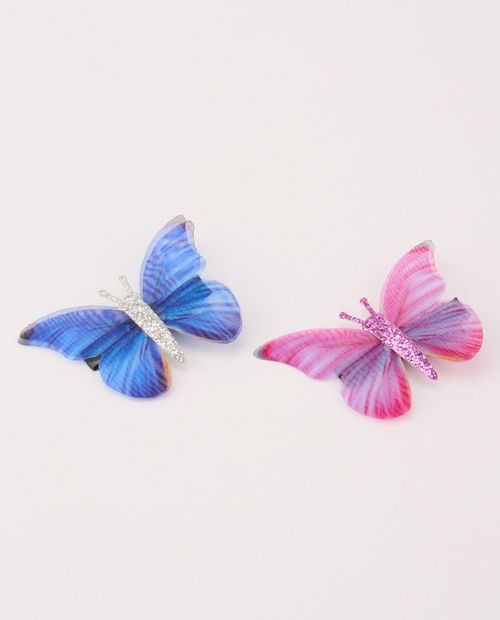 Dúo de Ganchos Mariposas Bicolor