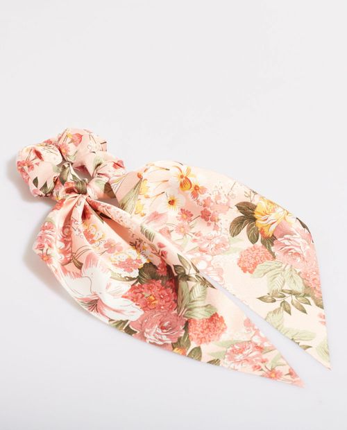 Colet de Tela Estampado de Flores Rosa