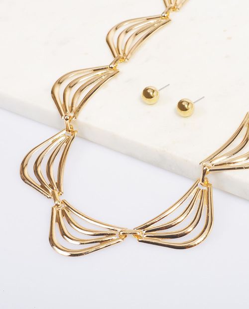 Collar en Ondas Dorado