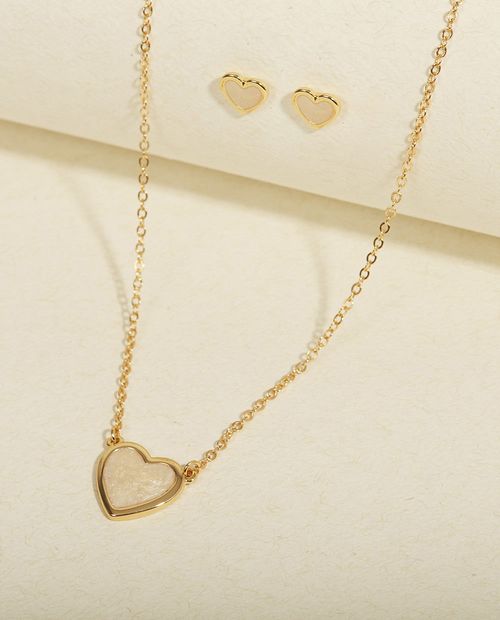 Collar Corazón Blanco Premium