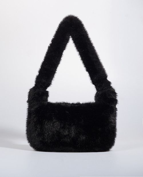 Cartera Negra de Felpa
