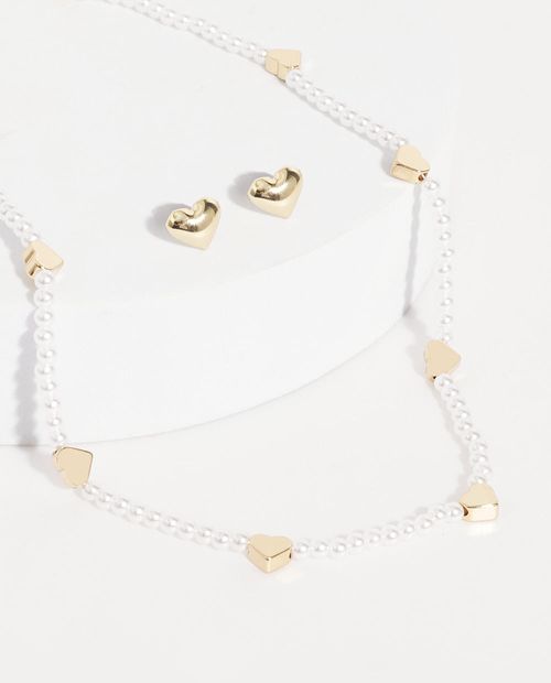 Collar Corazones y Perlas