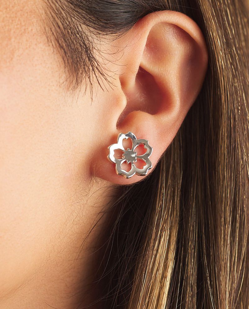 Aretes de discount argollas con flores