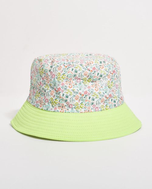 Bucket Hat Reversible Floreado y Verde